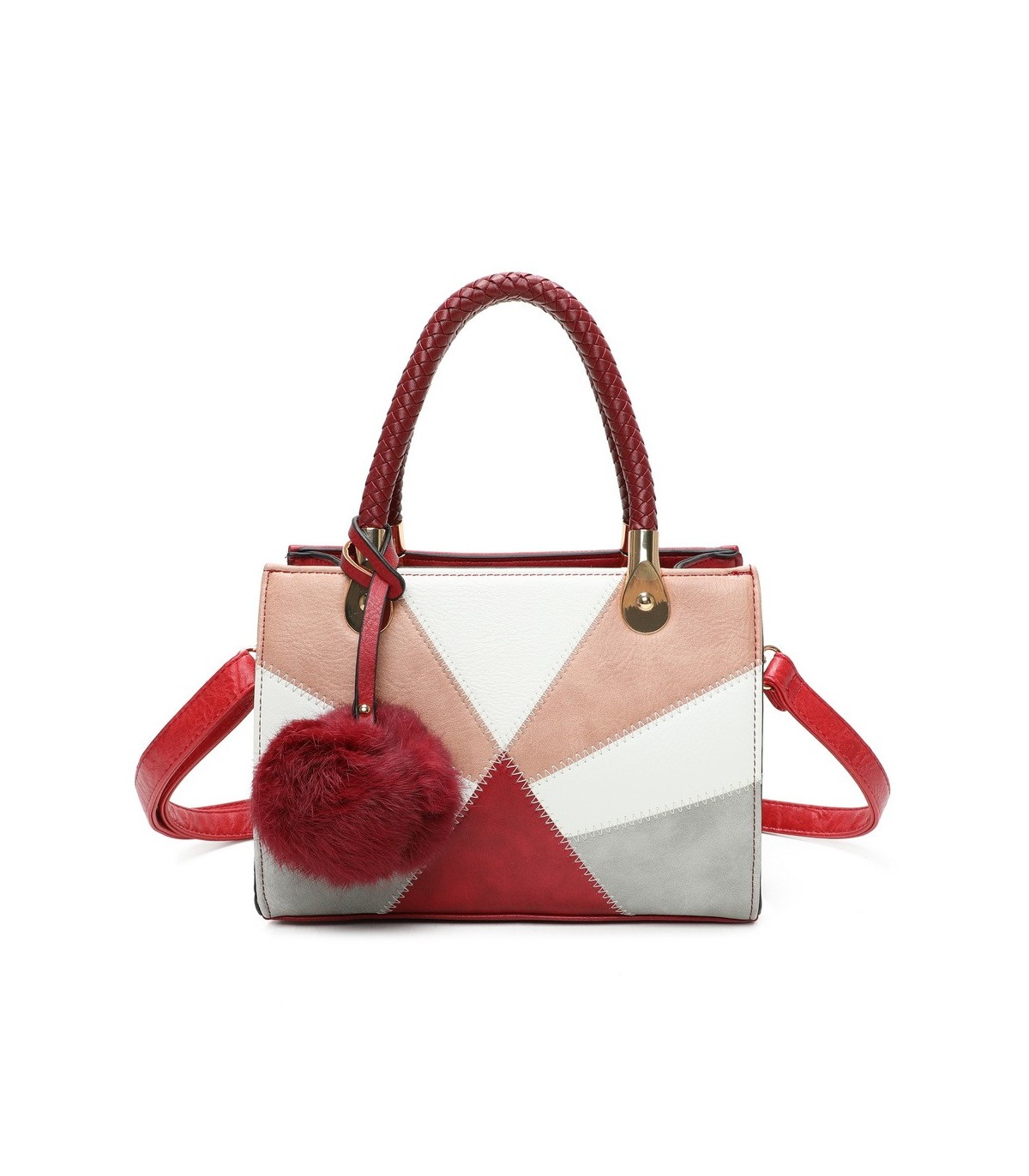 T11614 - Bolso bandolera con pompón a juego