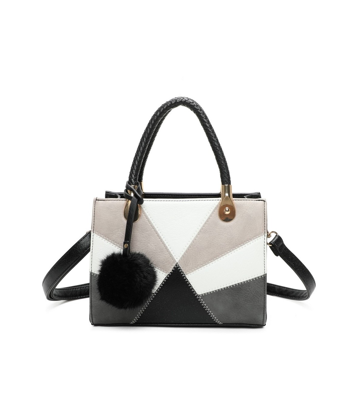 T11614 - Bolso bandolera con pompón a juego