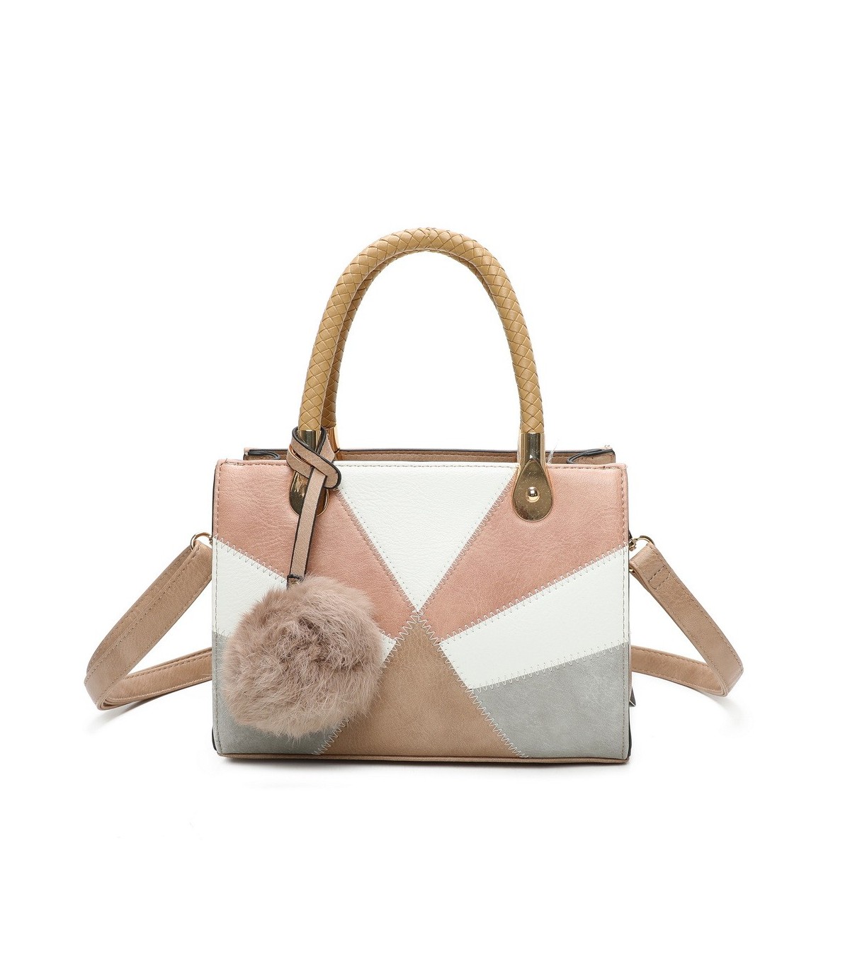 T11614 - Bolso bandolera con pompón a juego
