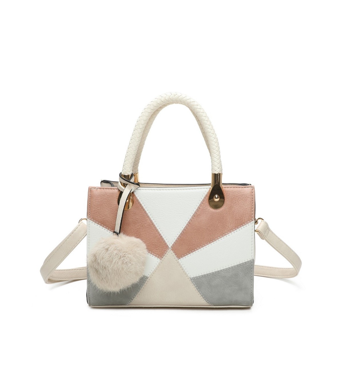 T11614 - Bolso bandolera con pompón a juego