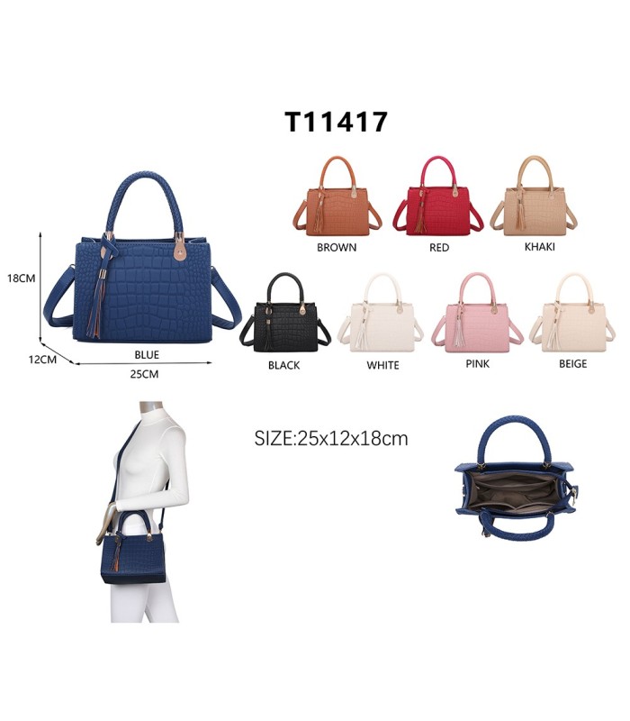 T11417 - Bolso bandolera para mujer con adorno de borla
