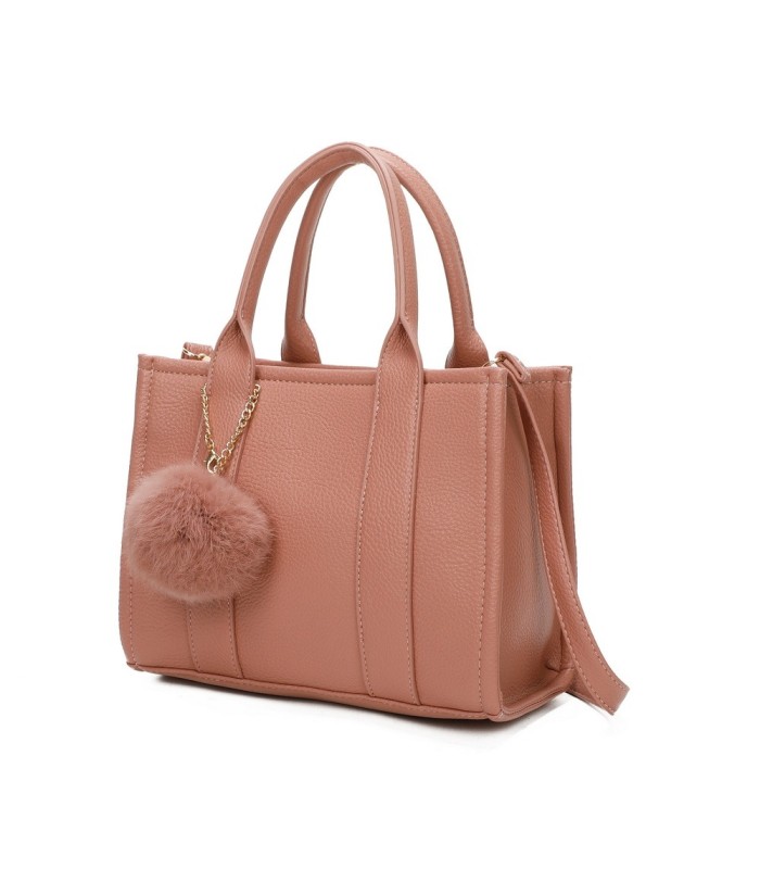 T11566 - Bolso Toten Bag mediano a juego con pompón decorativo