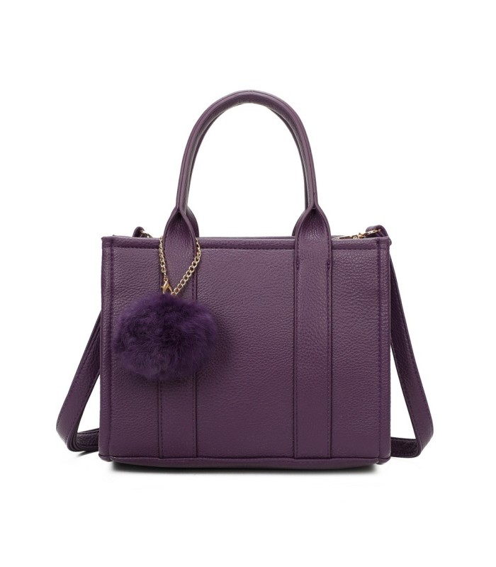 T11566 - Bolso Toten Bag mediano a juego con pompón decorativo
