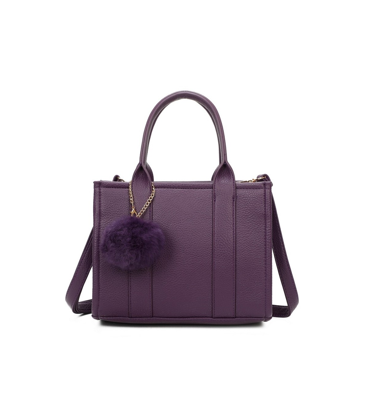 T11566 - Bolso Toten Bag mediano a juego con pompón decorativo