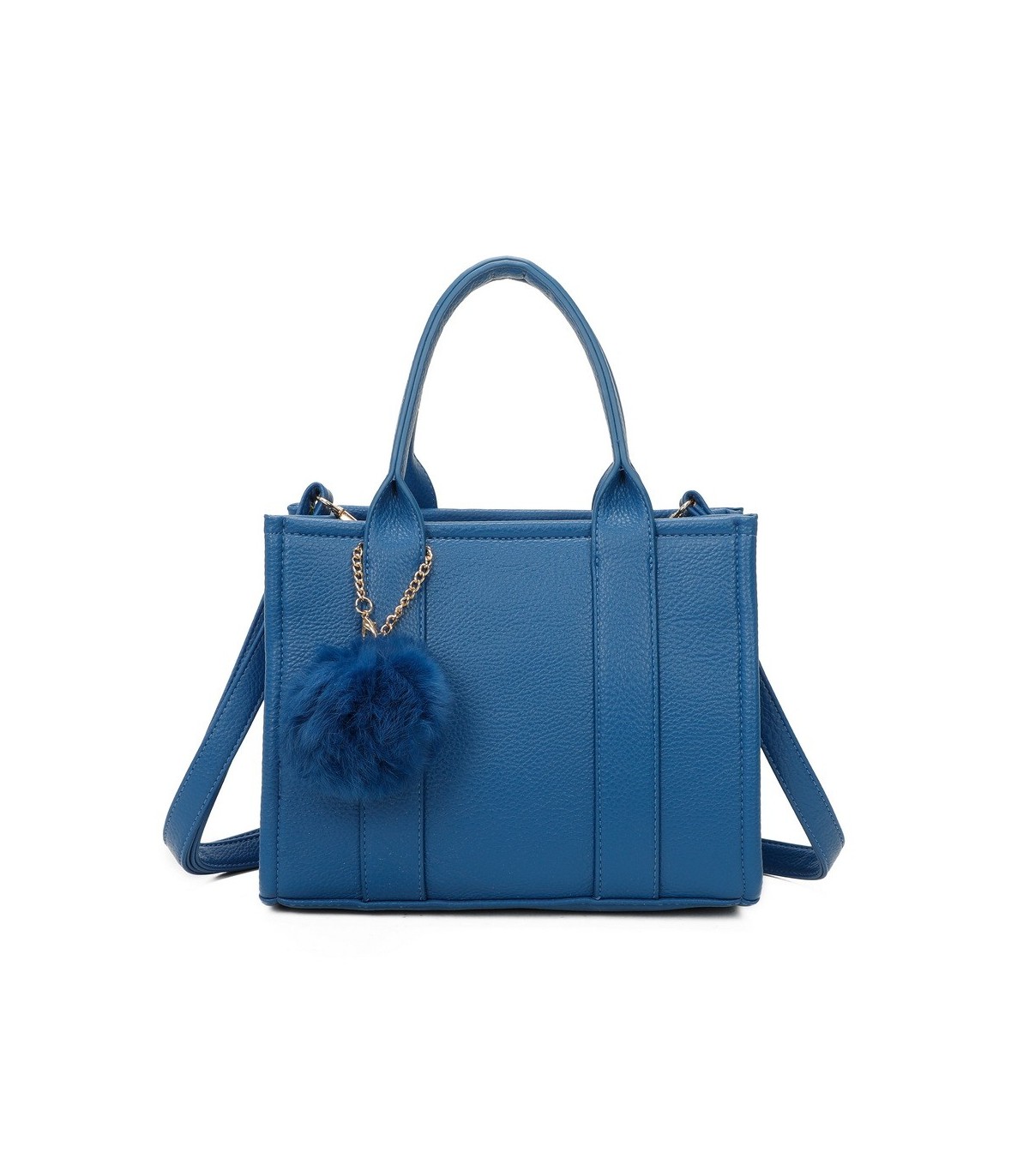 T11566 - Bolso Toten Bag mediano a juego con pompón decorativo