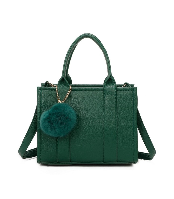 T11566 - Bolso Toten Bag mediano a juego con pompón decorativo