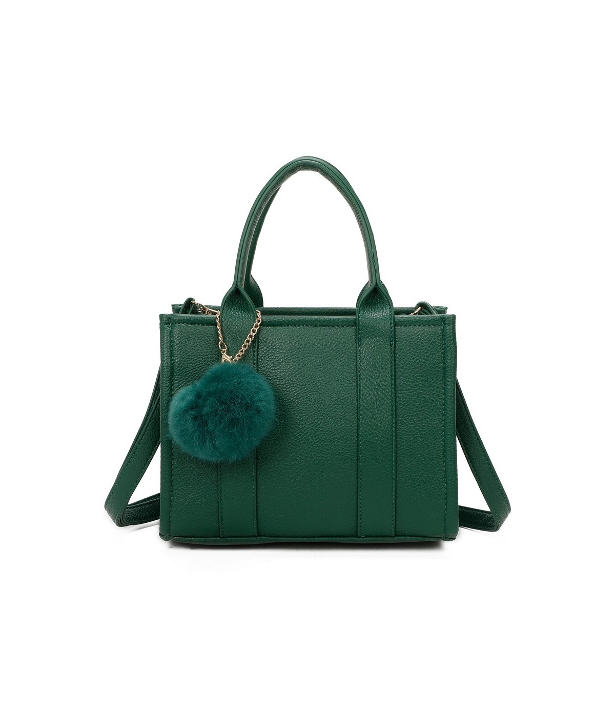 T11566 - Bolso Toten Bag mediano a juego con pompón decorativo