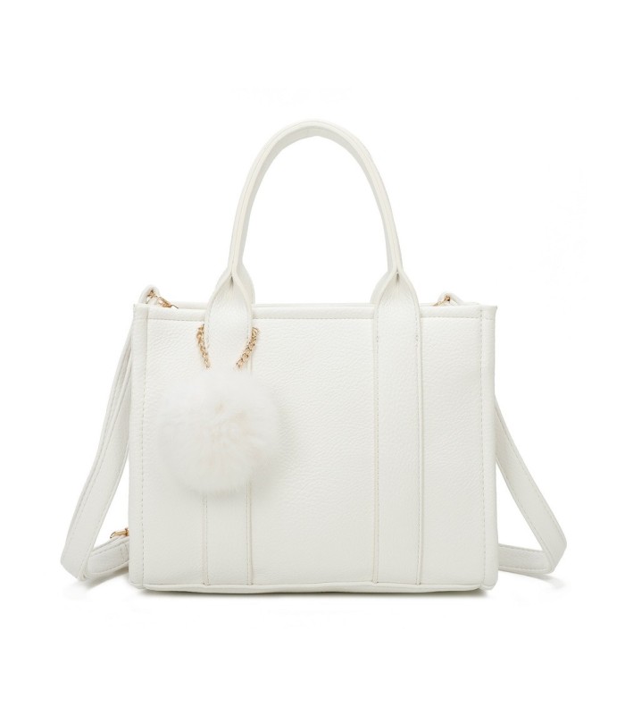 T11566 - Bolso Toten Bag mediano a juego con pompón decorativo