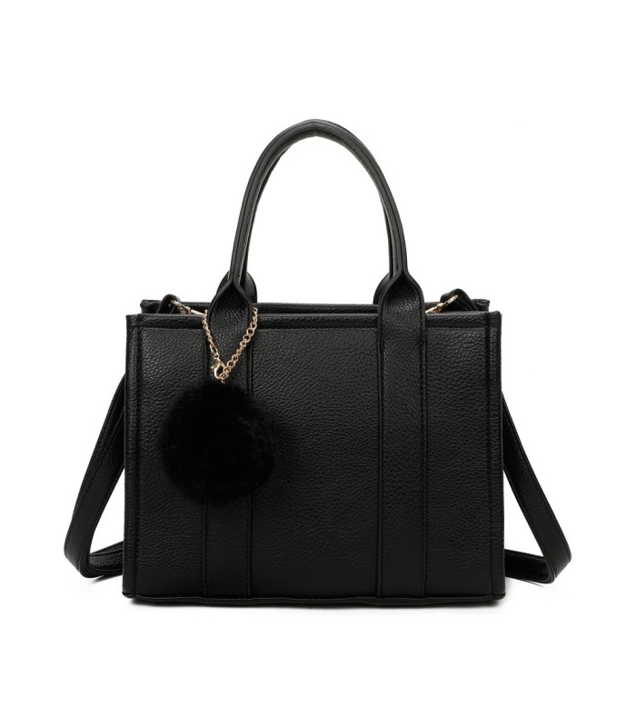 T11566 - Bolso Toten Bag mediano a juego con pompón decorativo