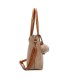 T11621 - Bolso bandolera para mujer con forma de trapecio y pompón a juego