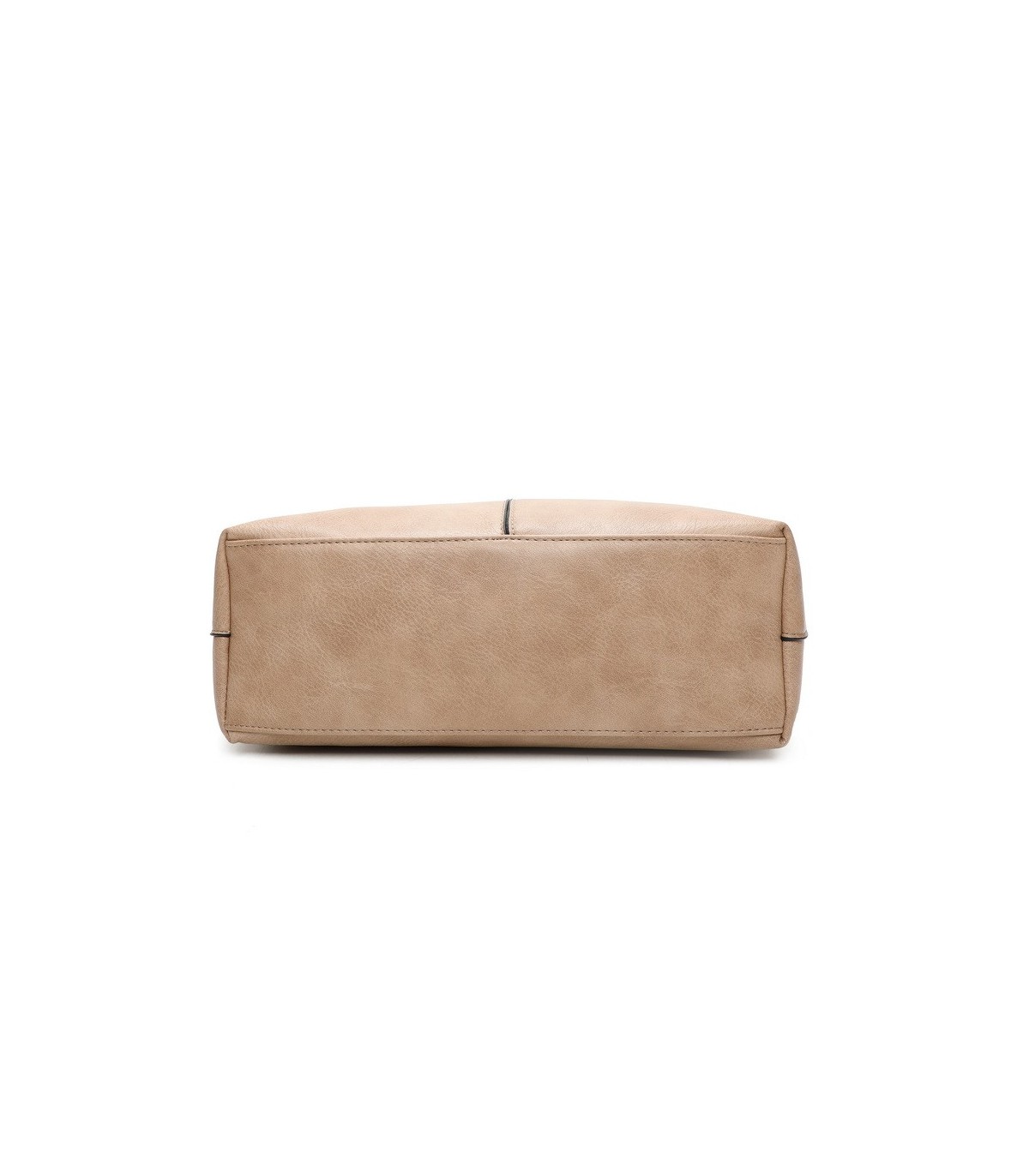 T11621 - Bolso bandolera para mujer con forma de trapecio y pompón a juego