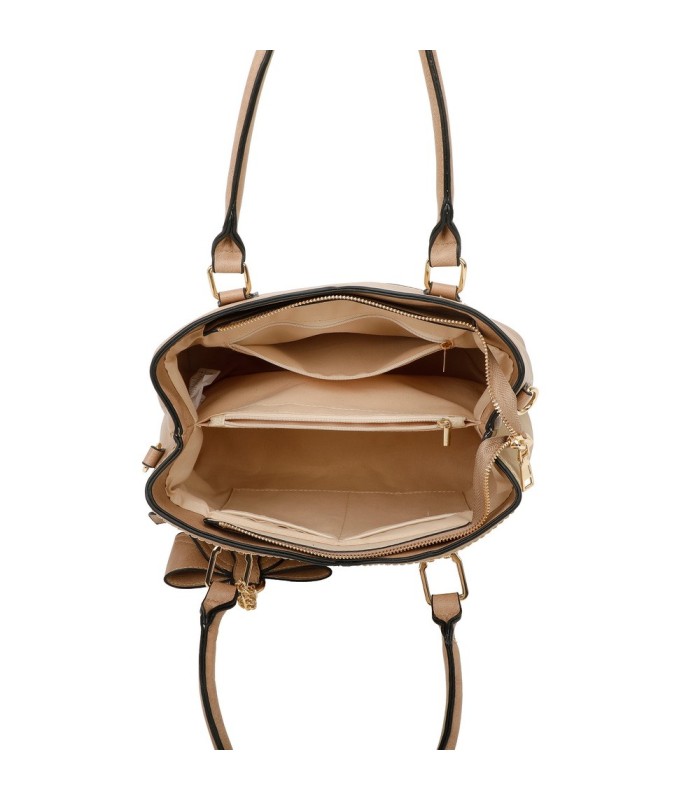 T11618 - Bolso bandolera con borla de lazo de diversos colores para mujer