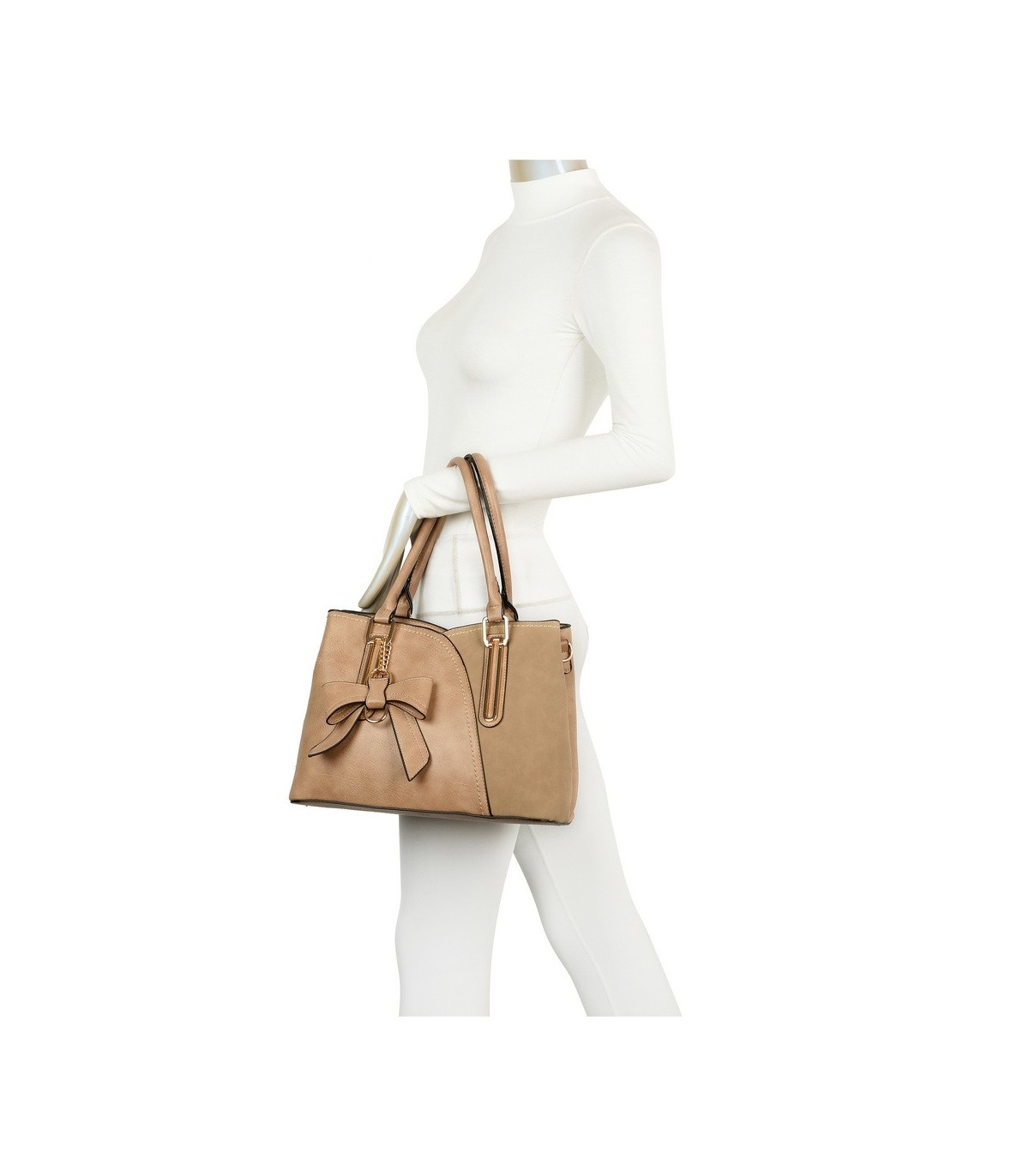 T11618 - Bolso bandolera con borla de lazo de diversos colores para mujer