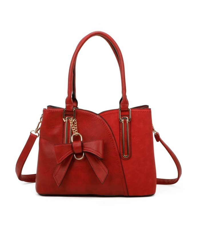 T11618 - Bolso bandolera con borla de lazo de diversos colores para mujer