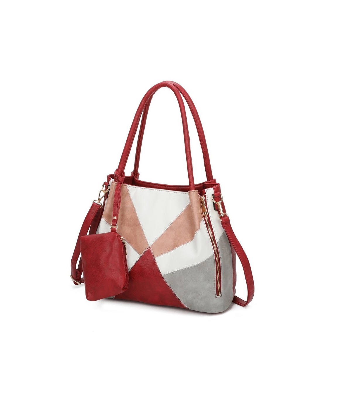 T11613 - Bolsillo bandolera con cremalleras frontales y un bolsillo trasero asas para el hombro