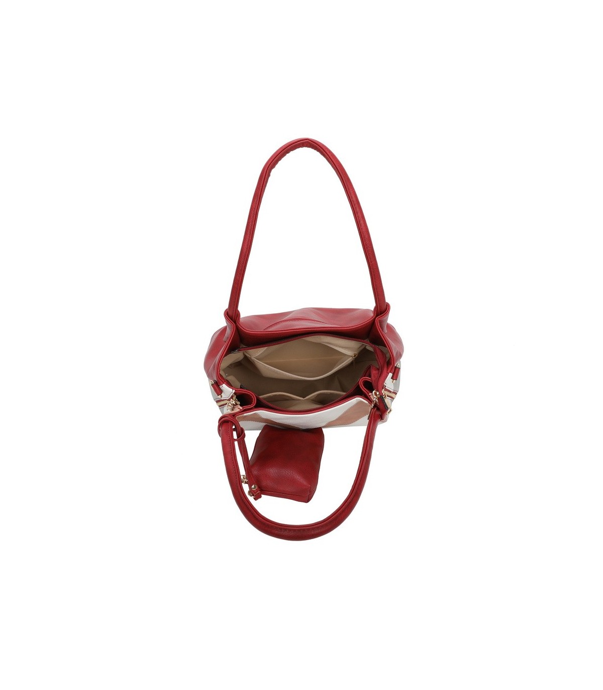 T11613 - Bolsillo bandolera con cremalleras frontales y un bolsillo trasero asas para el hombro