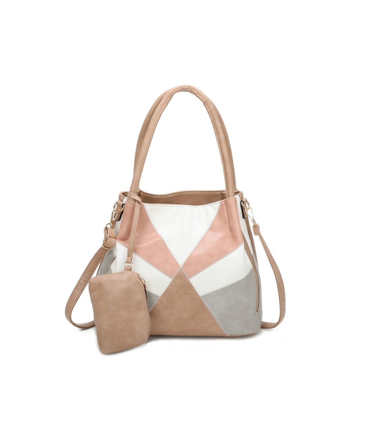 T11613 - Bolsillo bandolera con cremalleras frontales y un bolsillo trasero asas para el hombro