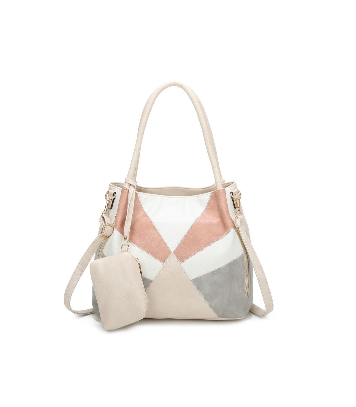 T11613 - Bolsillo bandolera con cremalleras frontales y un bolsillo trasero asas para el hombro