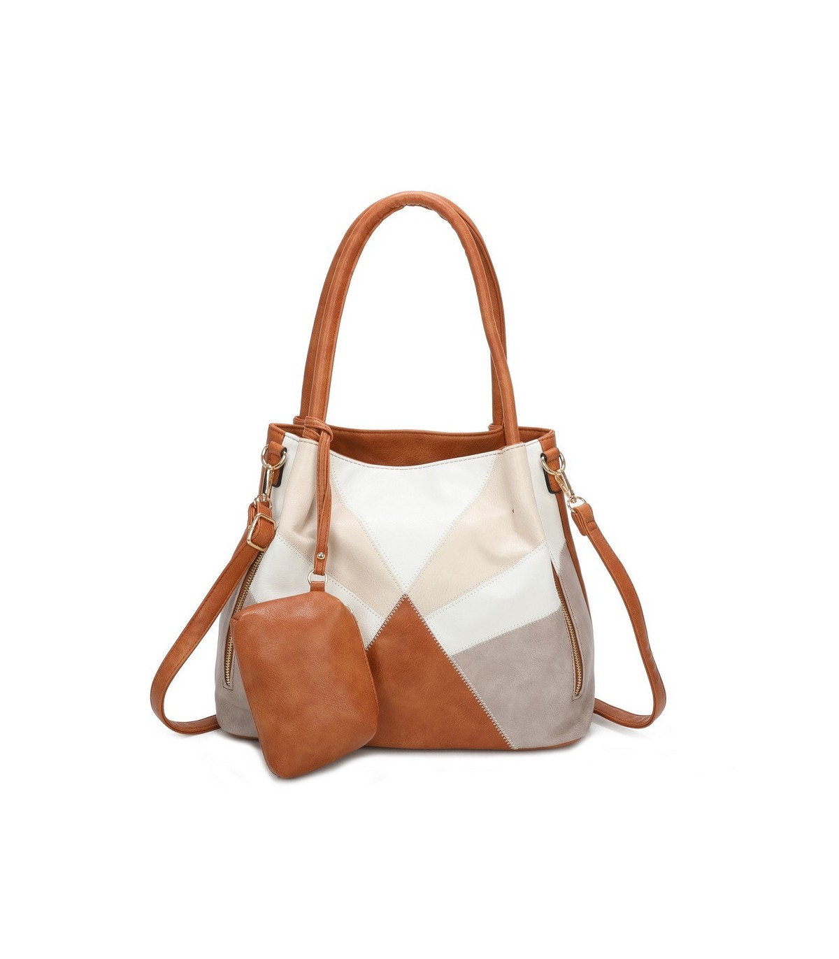 T11613 - Bolsillo bandolera con cremalleras frontales y un bolsillo trasero asas para el hombro