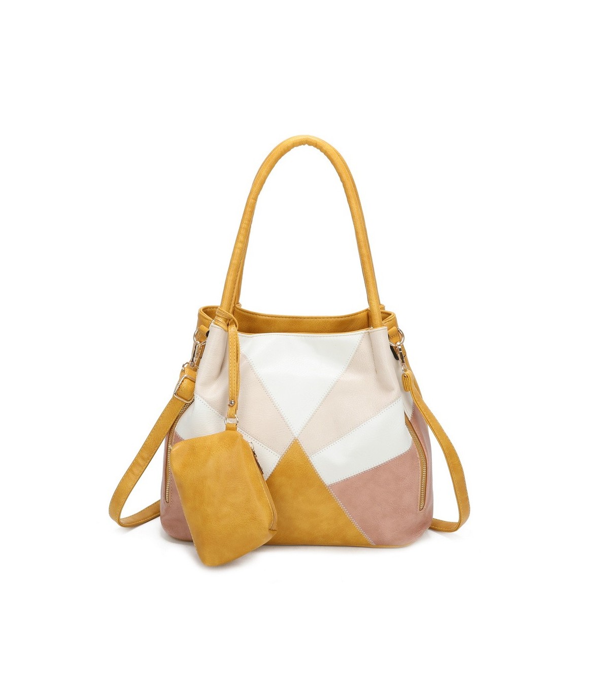 T11613 - Bolsillo bandolera con cremalleras frontales y un bolsillo trasero asas para el hombro