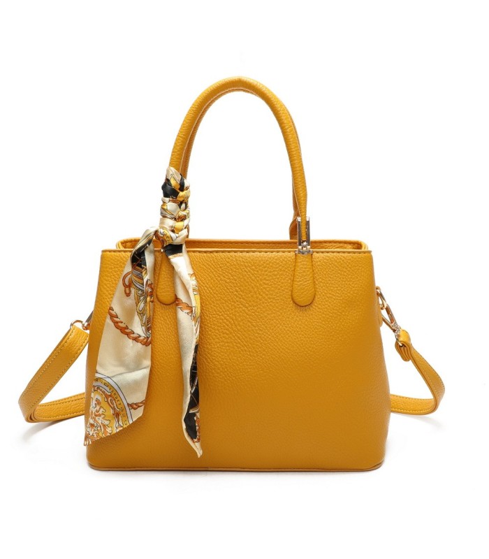 T11640 - Bolso bandolera con pañuelo y asas cortas