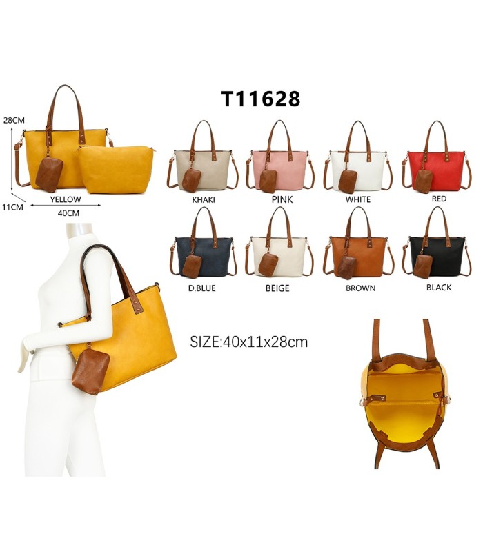 T11628 - Bolso grande con bandolera y monedero externo
