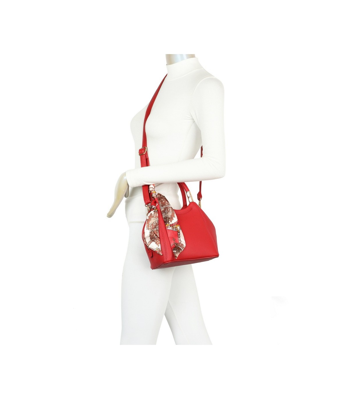 T11663 - Bolso pequeño cruzado con bandolera y pañuelo a juego