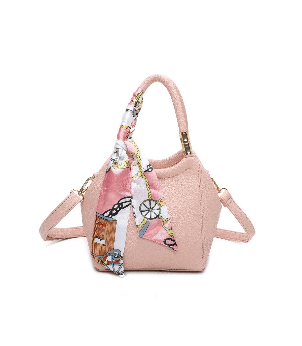 T11663 - Bolso pequeño cruzado con bandolera y pañuelo a juego