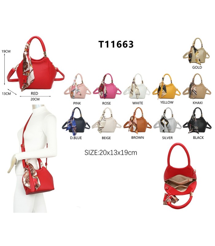 T11663 - Bolso pequeño cruzado con bandolera y pañuelo a juego
