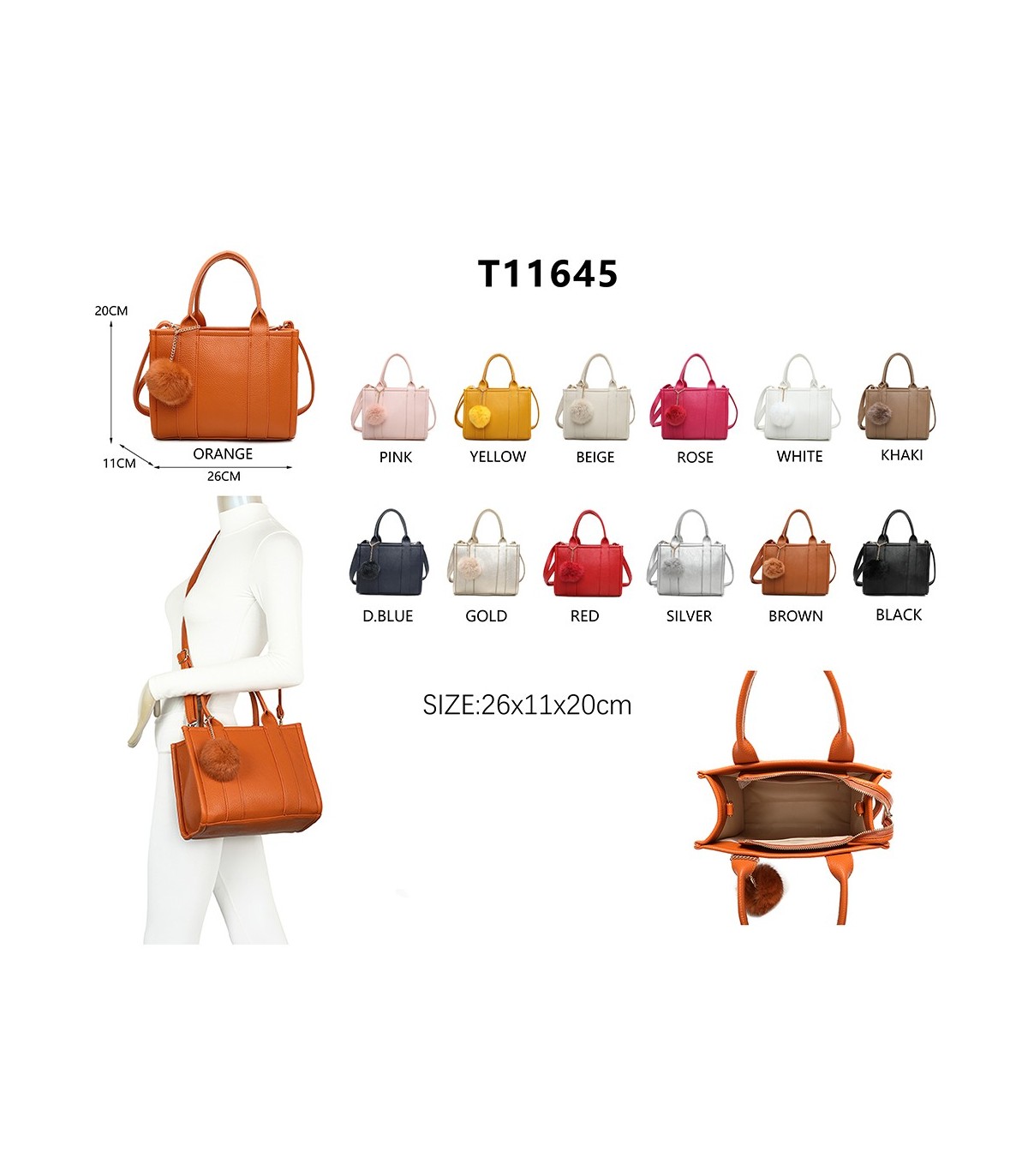 T11645 - Bolso Toten Bag pequeño con pompón