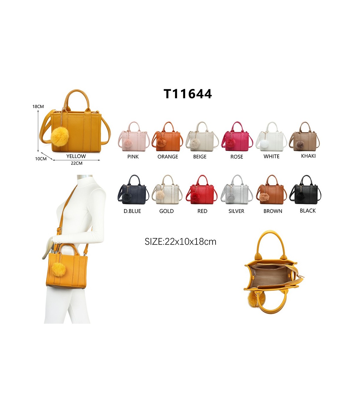 T11644 - Bolso Toten Bag pequeño con pompón