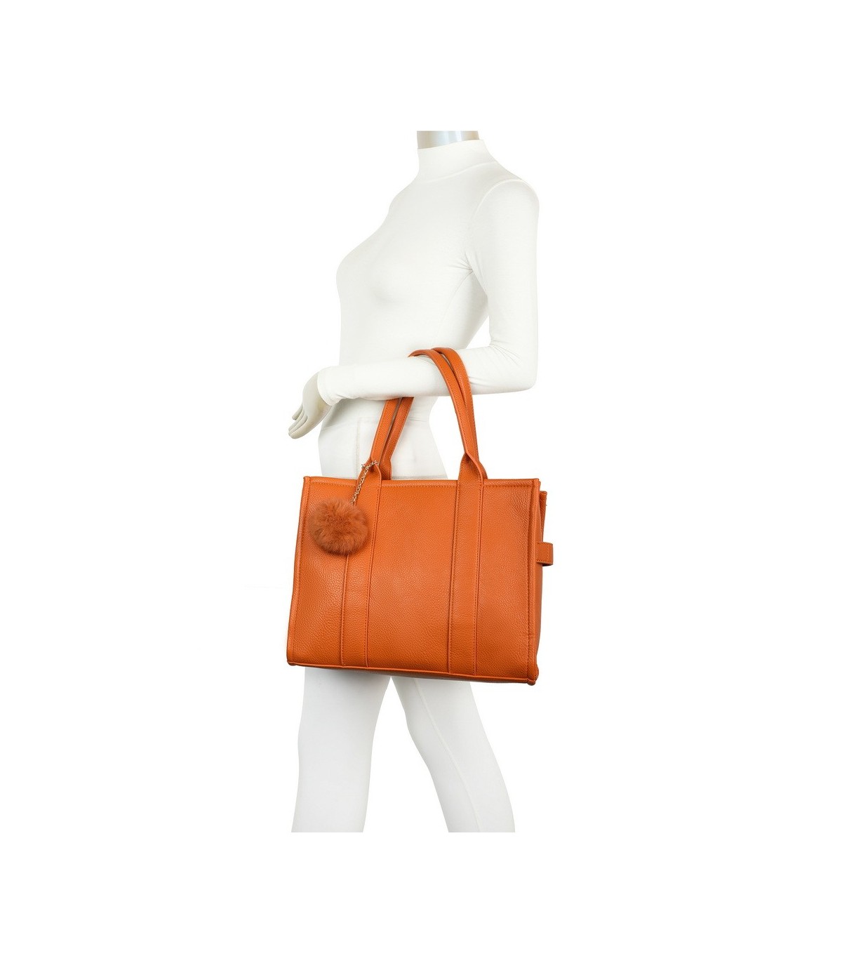 T11646 - Bolso Toten Bag Grande con pompón