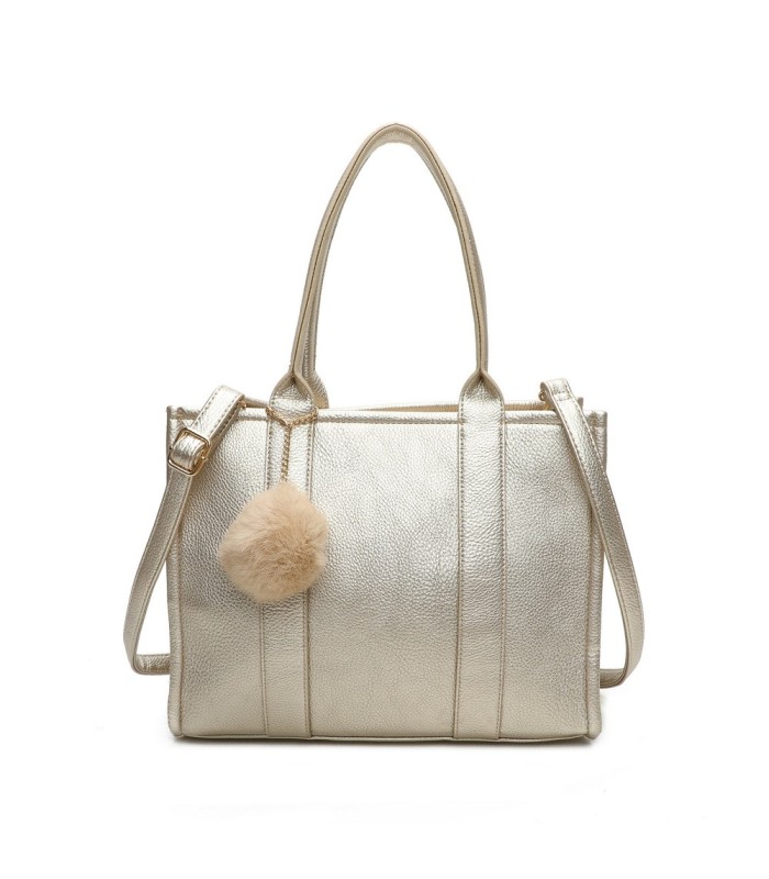 T11646 - Bolso Toten Bag Grande con pompón