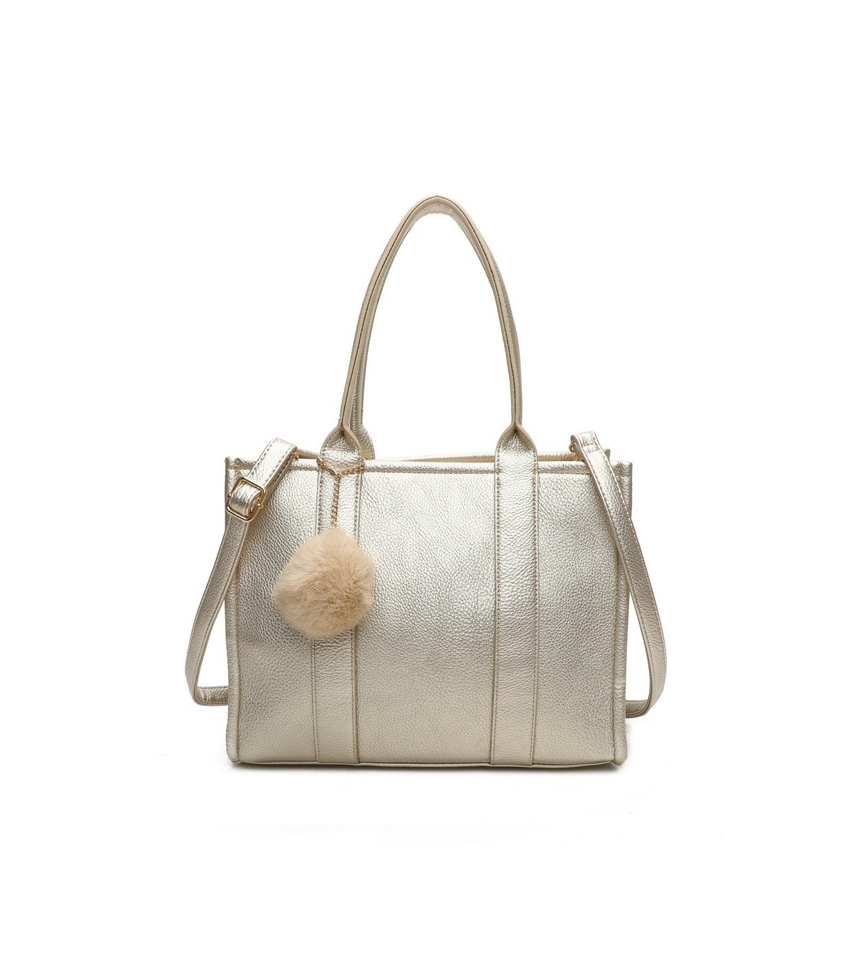 T11646 - Bolso Toten Bag Grande con pompón