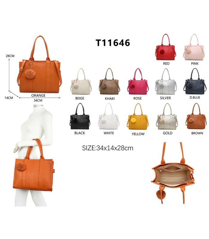 T11646 - Bolso Toten Bag Grande con pompón