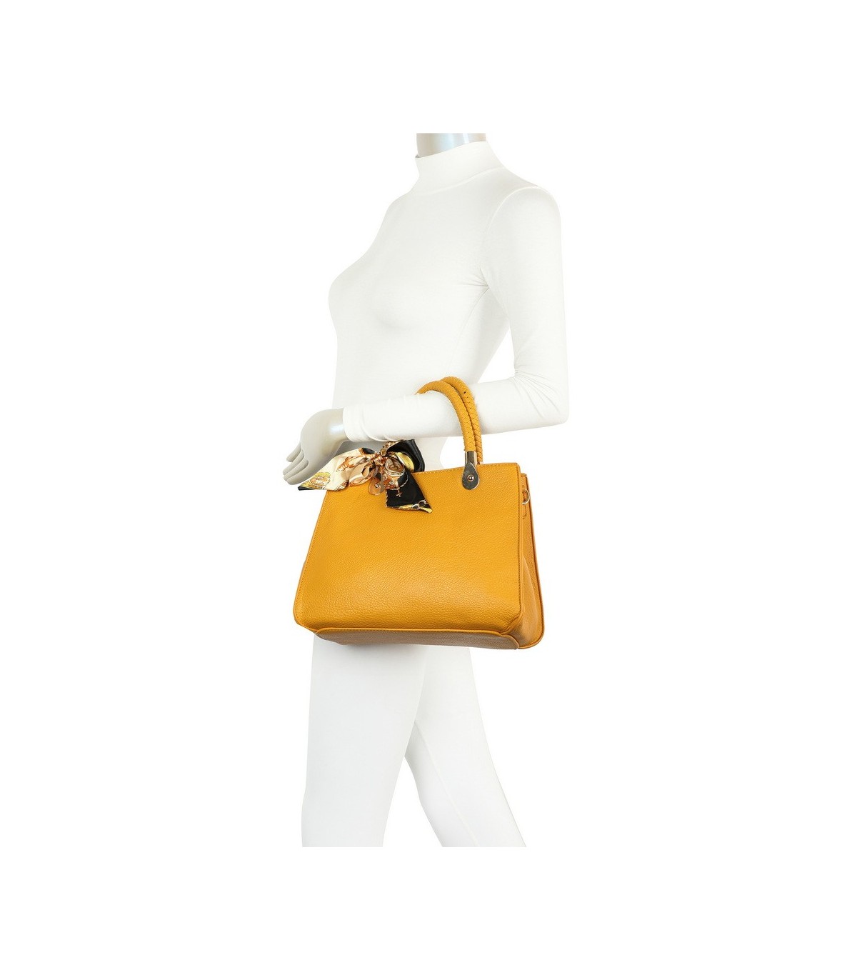 T11639 - Bolso bandolera mediano con pañuelo a juego