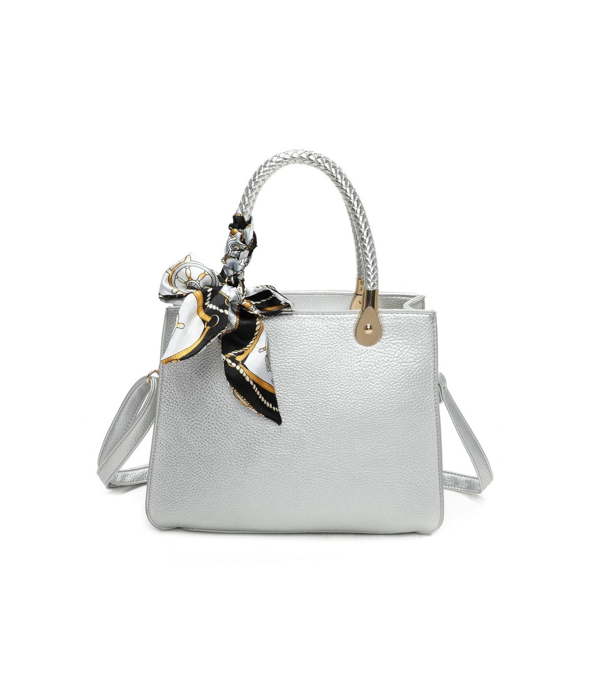 T11639 - Bolso bandolera mediano con pañuelo a juego