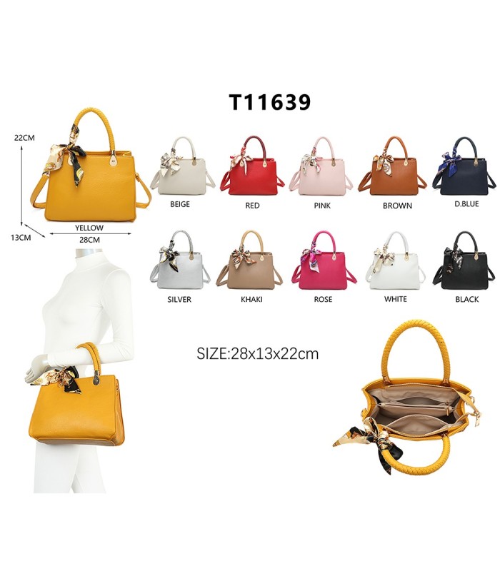 T11639 - Bolso bandolera mediano con pañuelo a juego