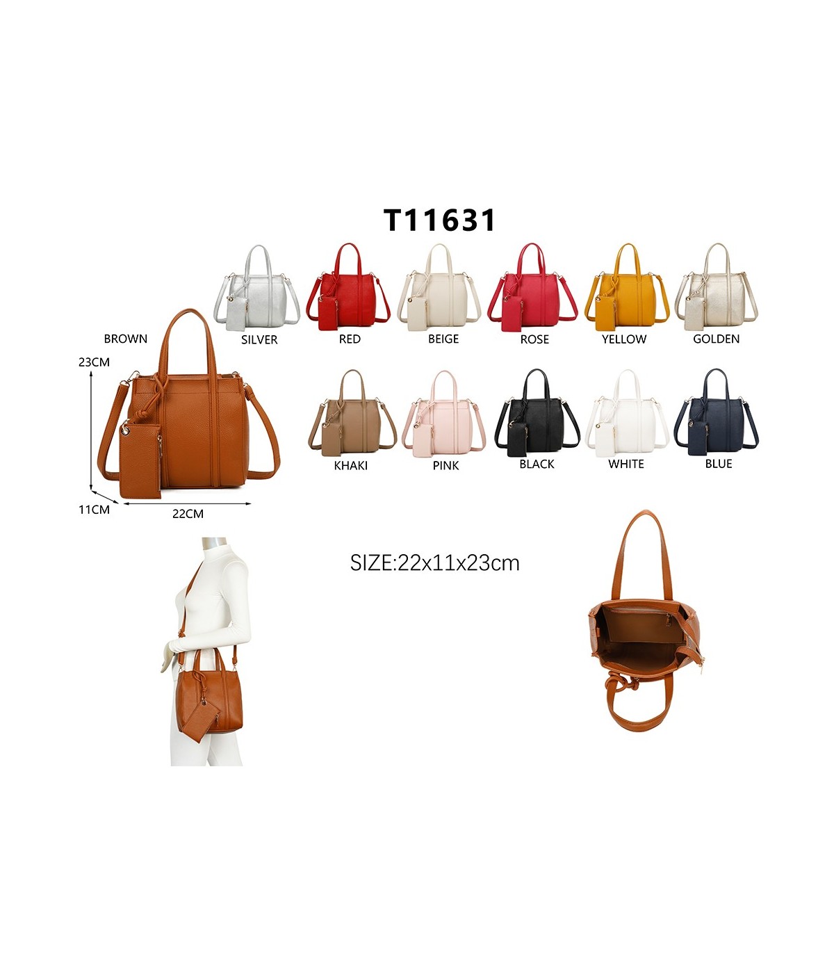 T11631 - Bolso bandolera con monedero externo
