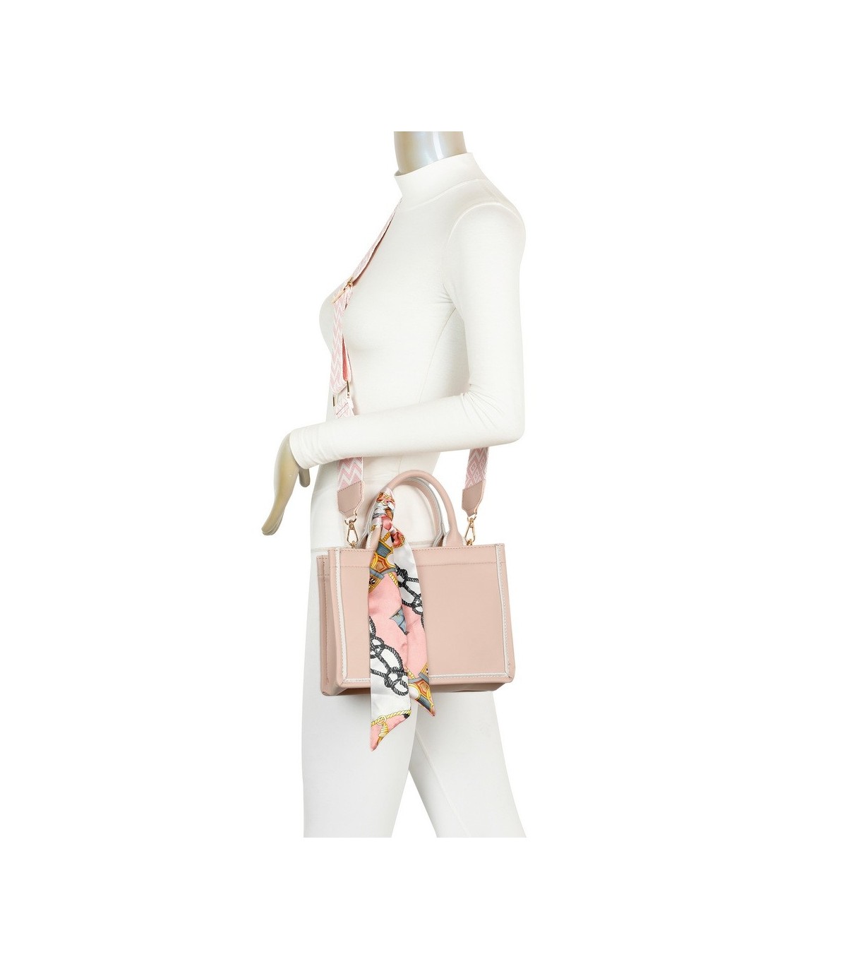 T11669 - Bolso Toten pequeño con pañuelo y asa bandolera