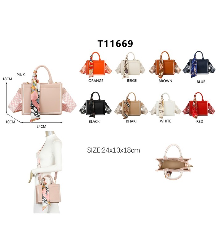 T11669 - Bolso Toten pequeño con pañuelo y asa bandolera