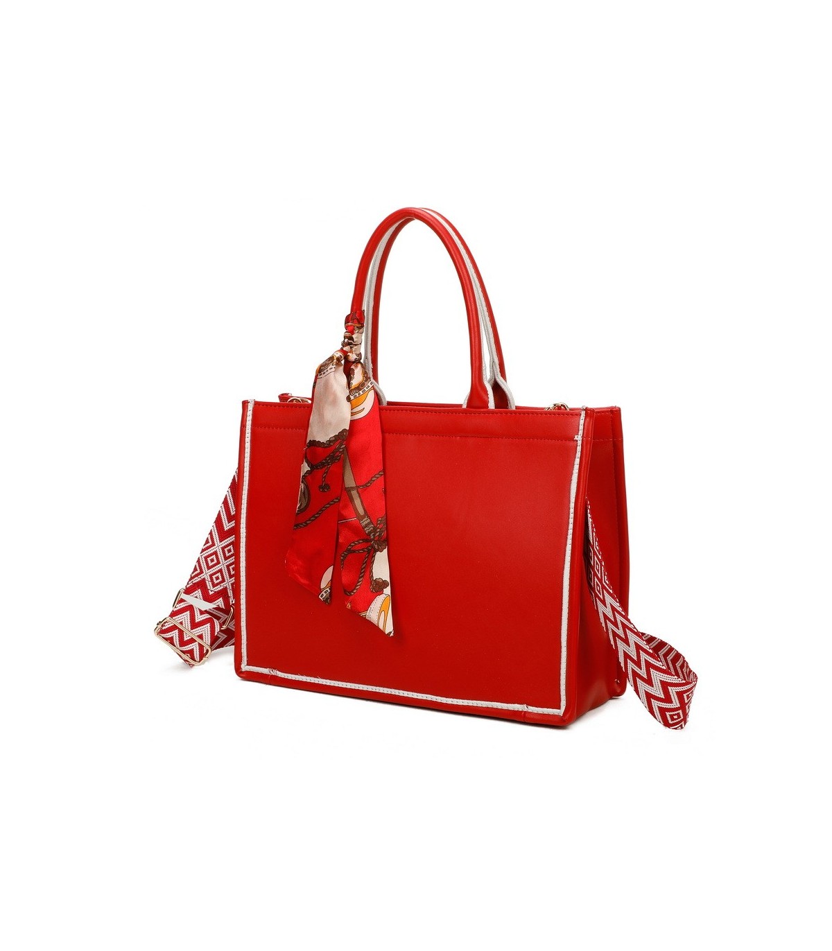 T11670 - Bolso Toten Grande  Bordado y pañuelo a juego y asa para Bandolera
