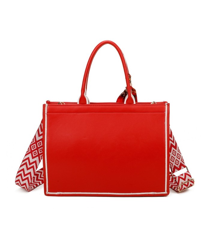 T11670 - Bolso Toten Grande  Bordado y pañuelo a juego y asa para Bandolera
