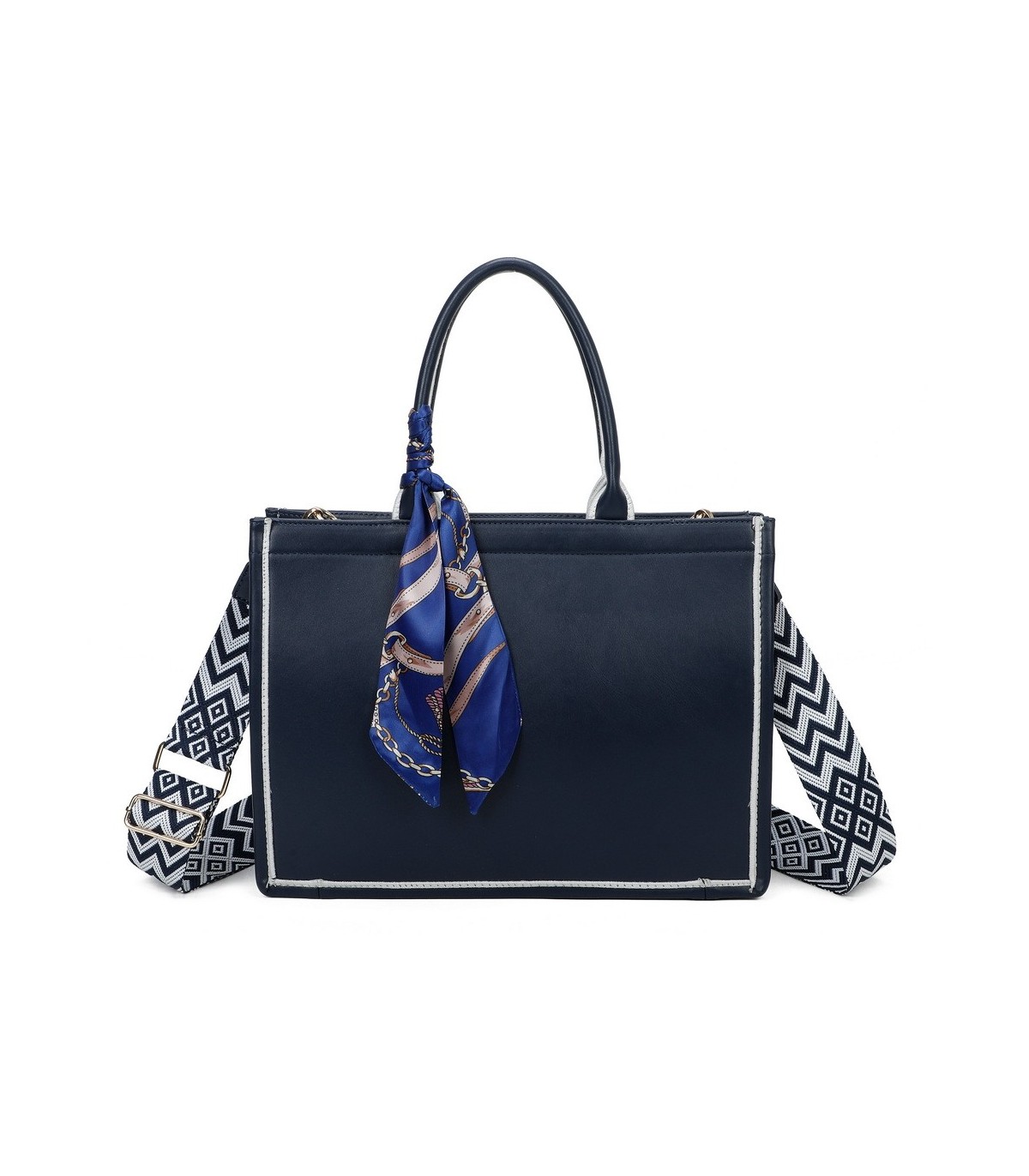 T11670 - Bolso Toten Grande  Bordado y pañuelo a juego y asa para Bandolera