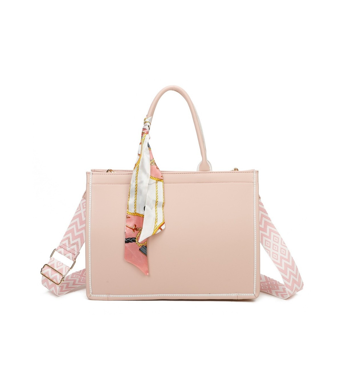 T11670 - Bolso Toten Grande  Bordado y pañuelo a juego y asa para Bandolera