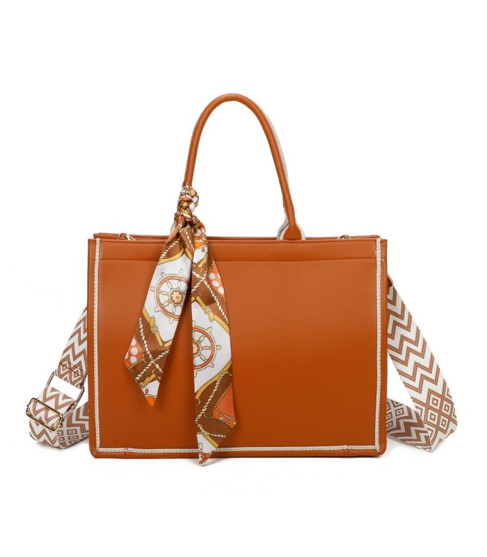 T11670 - Bolso Toten Grande  Bordado y pañuelo a juego y asa para Bandolera