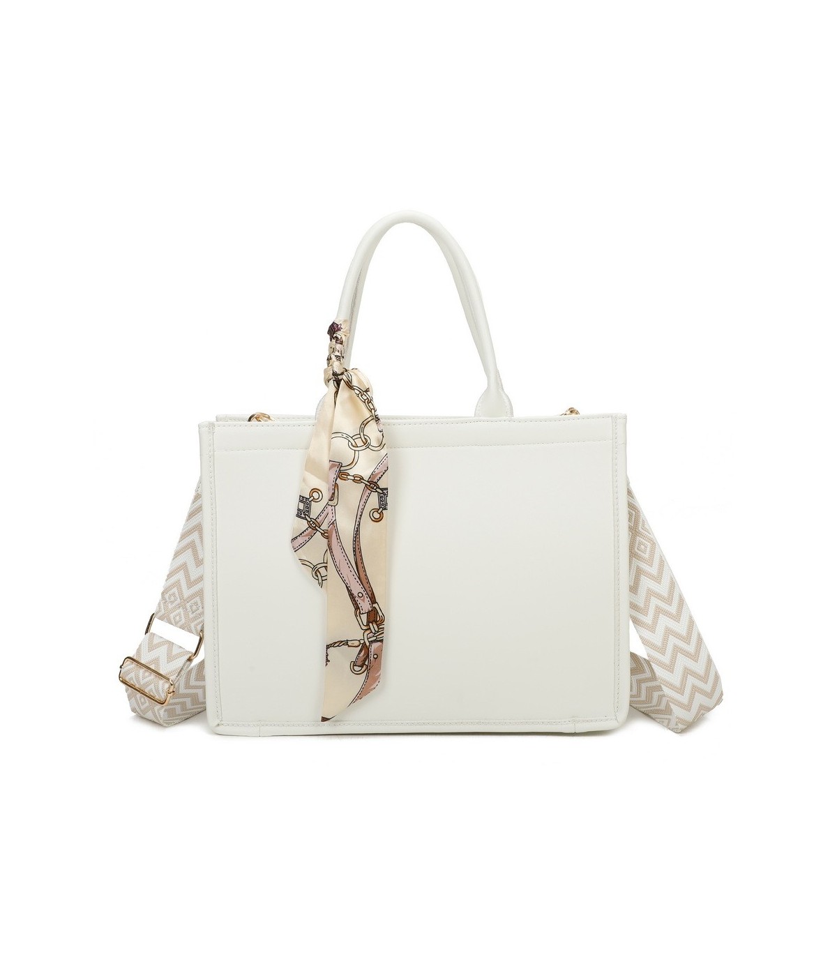 T11670 - Bolso Toten Grande  Bordado y pañuelo a juego y asa para Bandolera