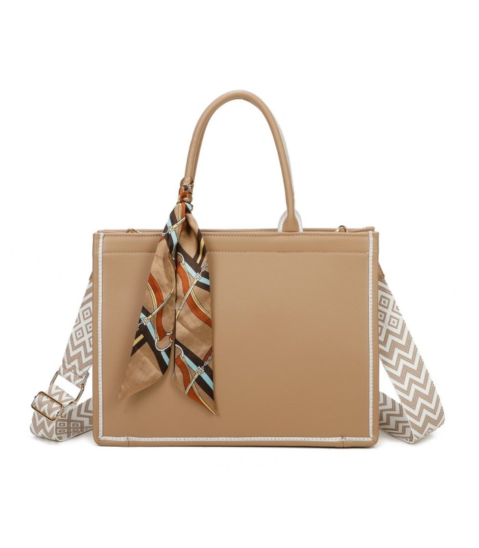 T11670 - Bolso Toten Grande  Bordado y pañuelo a juego y asa para Bandolera