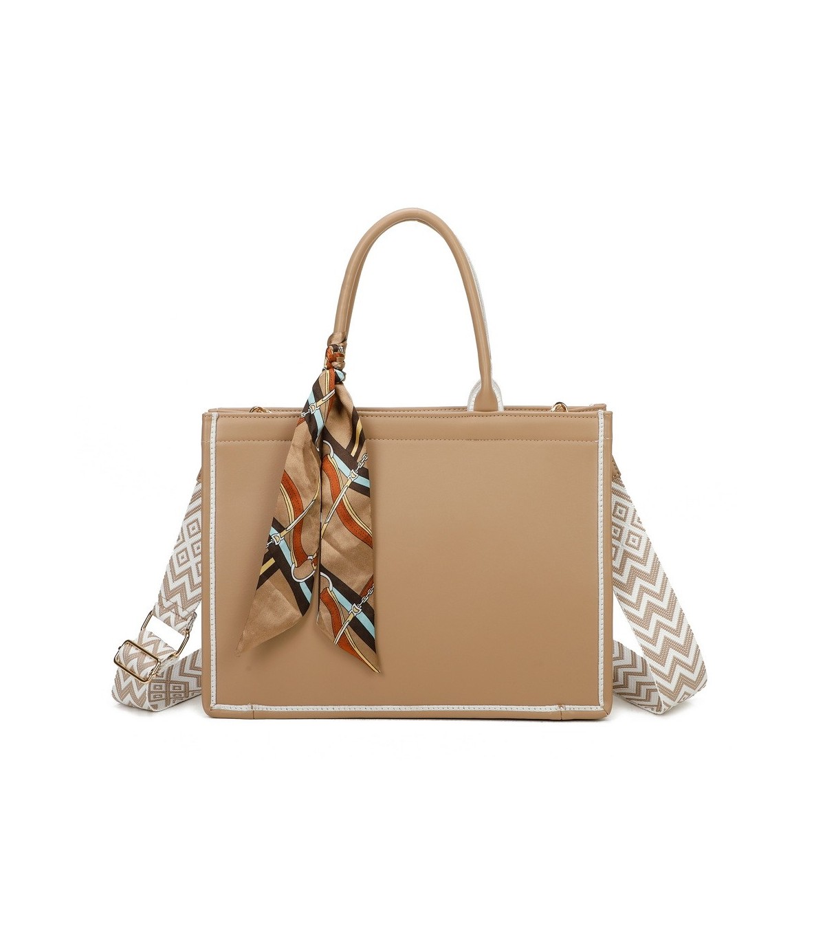 T11670 - Bolso Toten Grande  Bordado y pañuelo a juego y asa para Bandolera