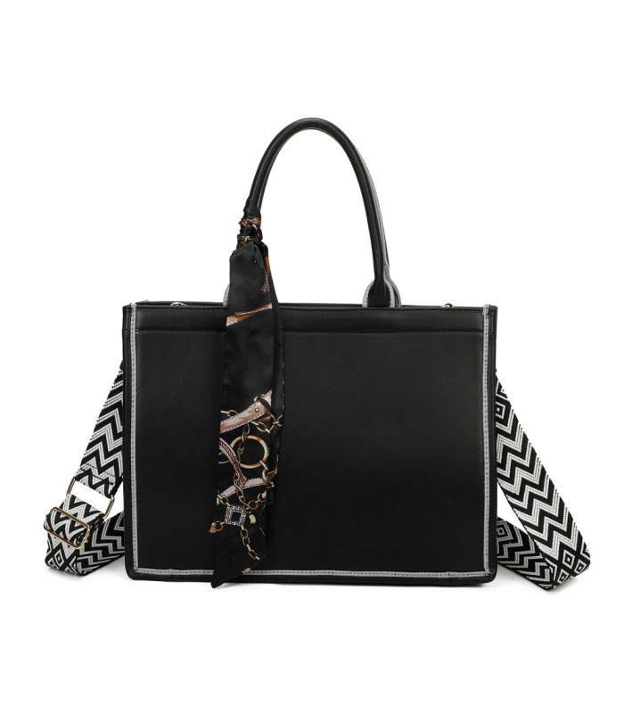 T11670 - Bolso Toten Grande  Bordado y pañuelo a juego y asa para Bandolera